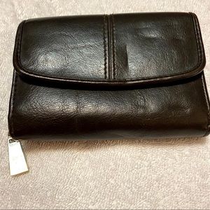 Multi-pocketed wallet in brownish black
